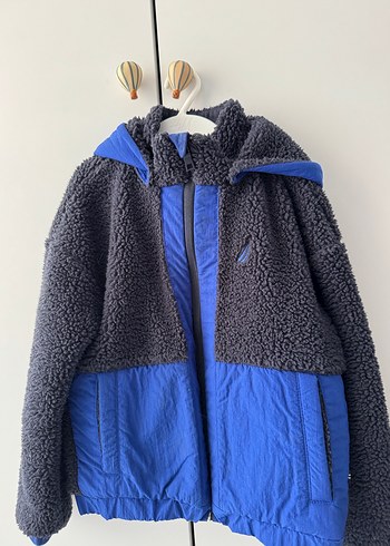 Gri Mavi Peluş Erkek cocuk  Mont - Görsel 2