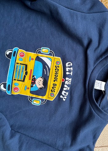 Erkek Çocuk Baskılı Mavi Sweatshirt - Görsel 3