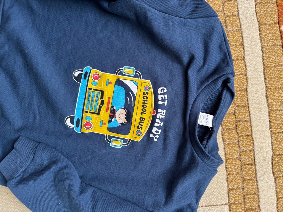 Erkek Çocuk Baskılı Mavi Sweatshirt - Görsel 3