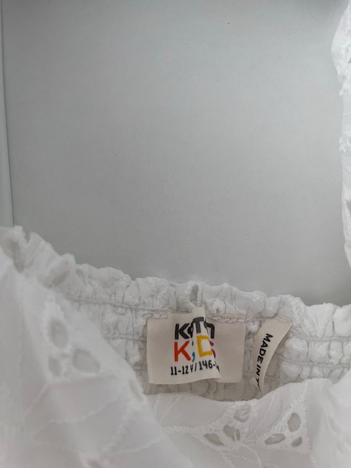 Beyaz Nakışlı Bohem Kız Elbisesi - Görsel 3