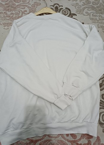 Kadın Beyaz Baskılı Pamuklu Sweatshirt - Görsel 6