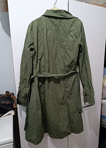 Düğmeli Haki trençkot - Görsel 5