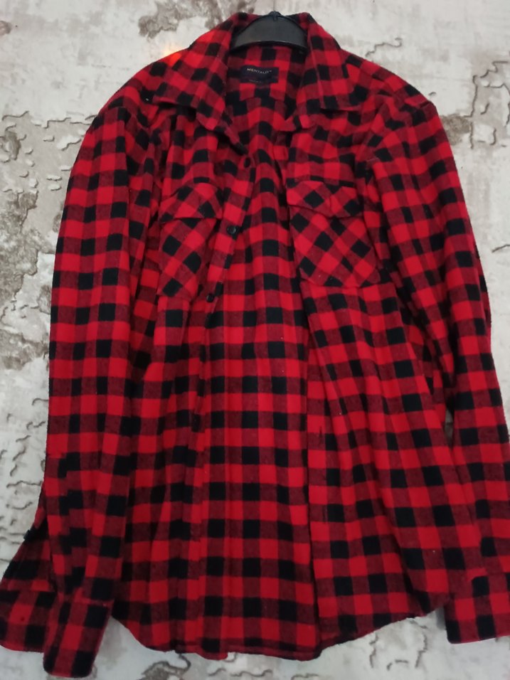 Kırmızı Ekose Uzun Kollu Gömlek - Görsel 3