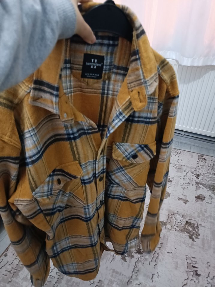 Sarı Ekose Desenli Erkek Gömlek - Görsel 5