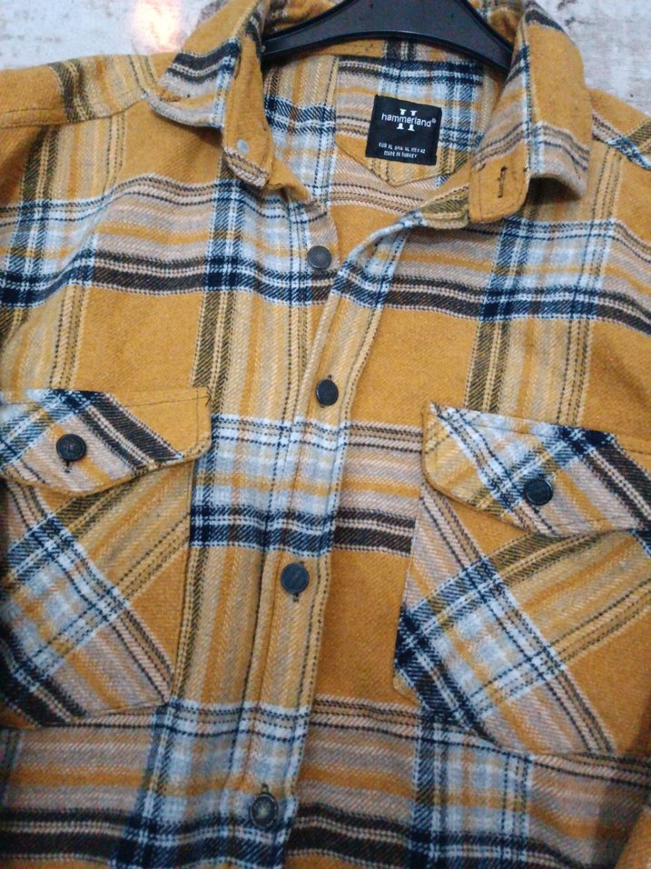 Sarı Ekose Desenli Erkek Gömlek - Görsel 2