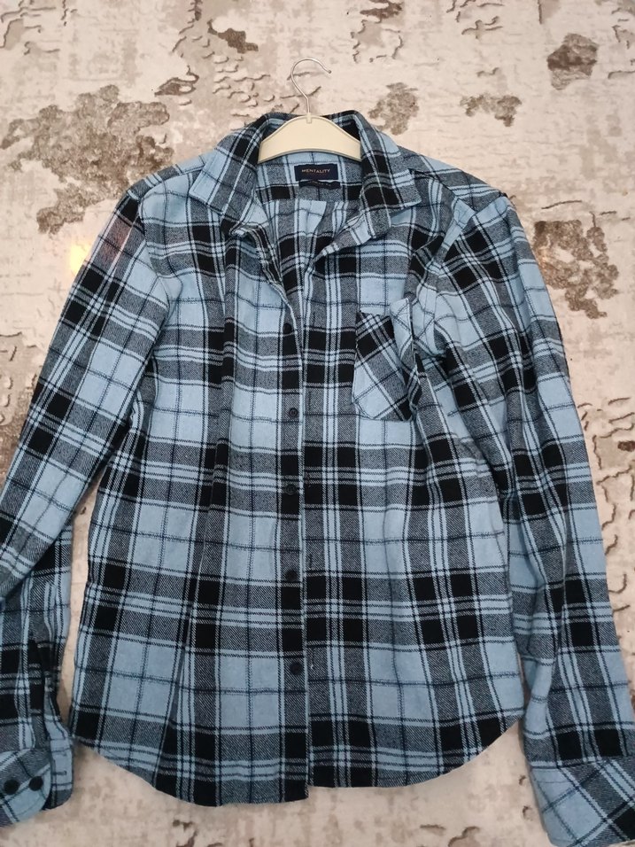 Mavi ekoseli Gömlek - Görsel 3