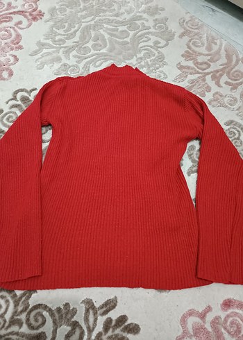 Kırmızı yarım Balıkçı Yaka Kadın Kazak - Görsel 6