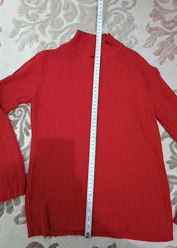 Kırmızı yarım Balıkçı Yaka Kadın Kazak - Görsel 2