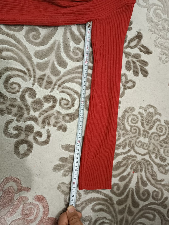 Kırmızı yarım Balıkçı Yaka Kadın Kazak - Görsel 3