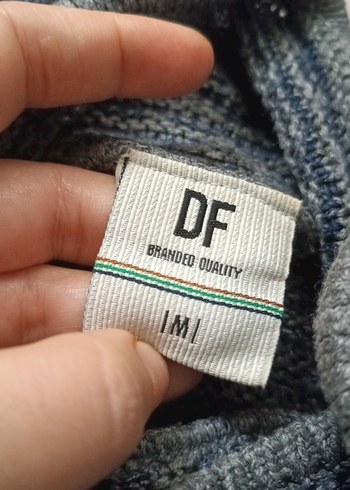 Gri Boğazlı Örgü mevsimlik sweatshirt - Görsel 4