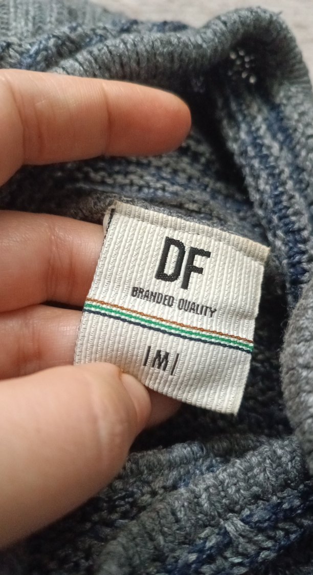 Gri Boğazlı Örgü mevsimlik sweatshirt - Görsel 4