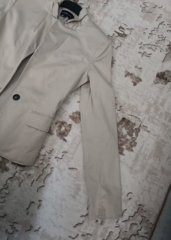 Düğmeli Bej Kadın Blazer Ceket - Görsel 2