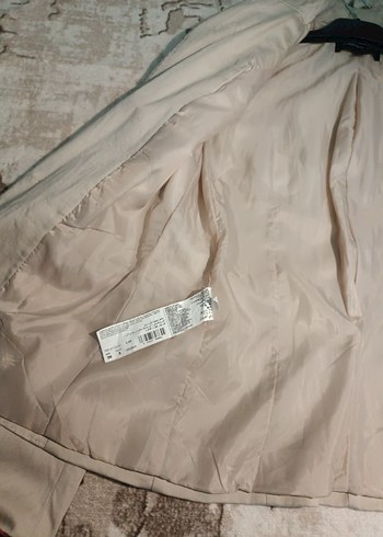 Düğmeli Bej Kadın Blazer Ceket - Görsel 3