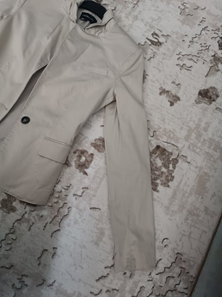 Düğmeli Bej Kadın Blazer Ceket - Görsel 2