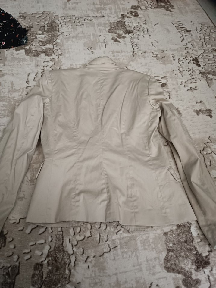 Düğmeli Bej Kadın Blazer Ceket - Görsel 4