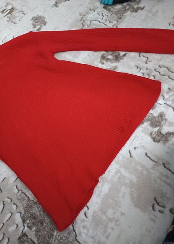 Kırmızı Balıkçı Yaka Kadın Triko Kazak - Görsel 4