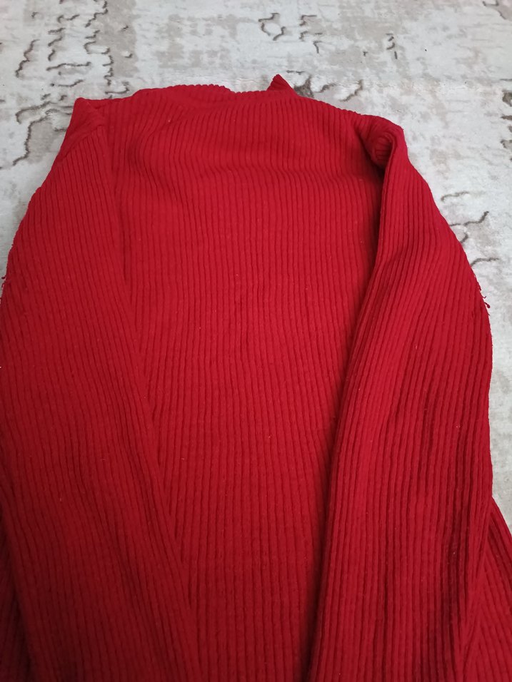 Kırmızı Balıkçı Yaka Kadın Triko Kazak - Görsel 5