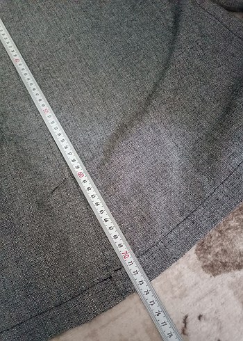 Gri Midi Kadın Keten Ceket - Görsel 7