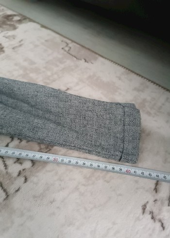 Gri Midi Kadın Keten Ceket - Görsel 8