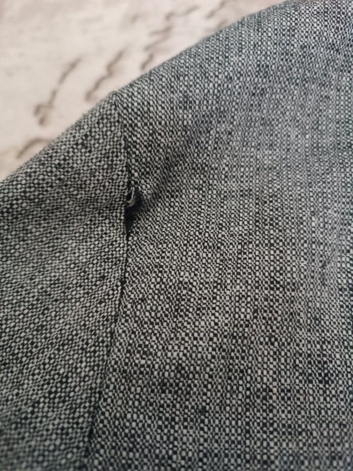 Gri Midi Kadın Keten Ceket - Görsel 3