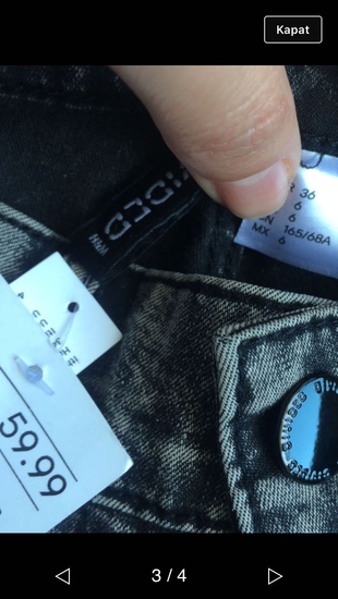 36 Beden Sıfır etiketli pantalon