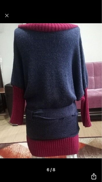 Tunik kazak örme boğazlı - Görsel 6