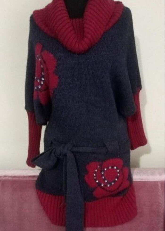 Tunik kazak örme boğazlı - Görsel 2