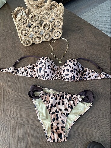 Leopar 3 lü bikini kombini