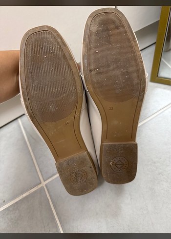 Bej Tokalı Blok Topuk Kadın Babet - Görsel 2