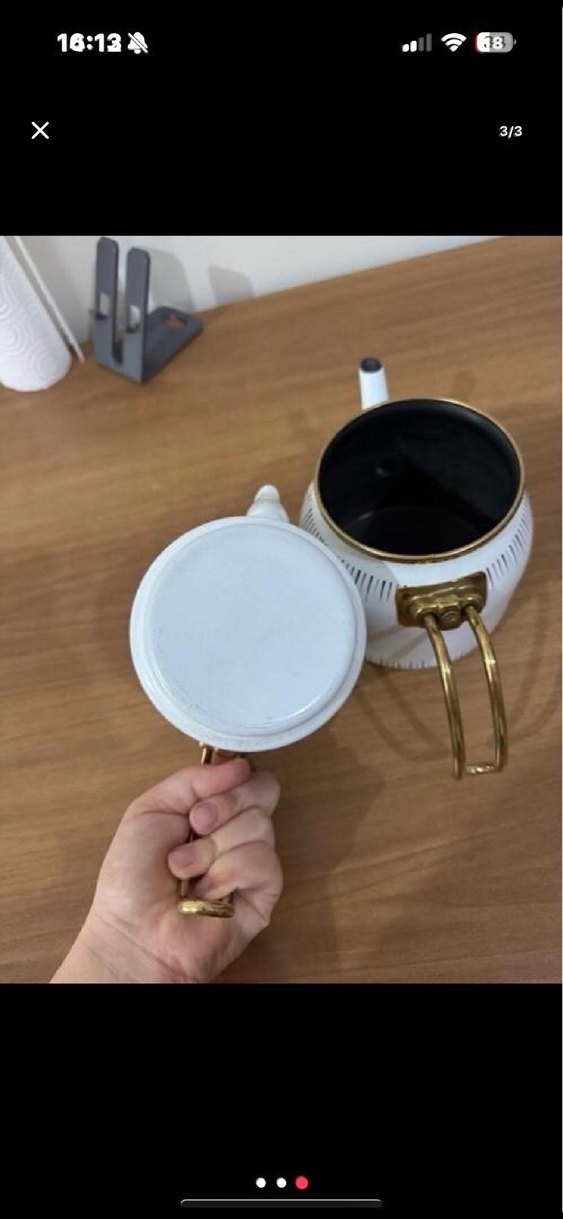 Beyaz Çiçek Desenli Çaydanlık Takımı - Görsel 3