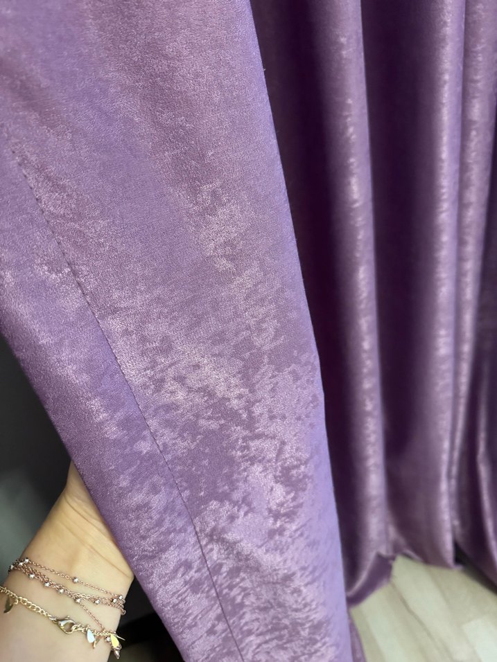 Mor Parlak Modern Klasik Perde - Görsel 2