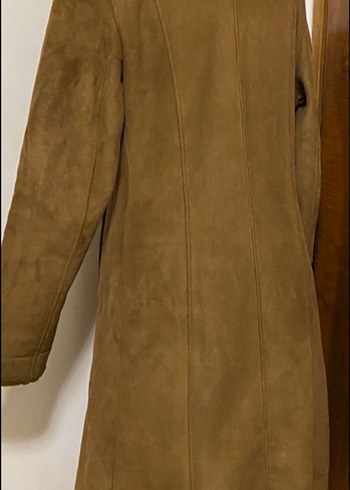 Kahverengi Süet Kadın Uzun Kaban - Görsel 5