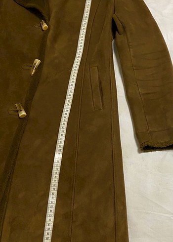 Kahverengi Süet Kadın Uzun Kaban - Görsel 6