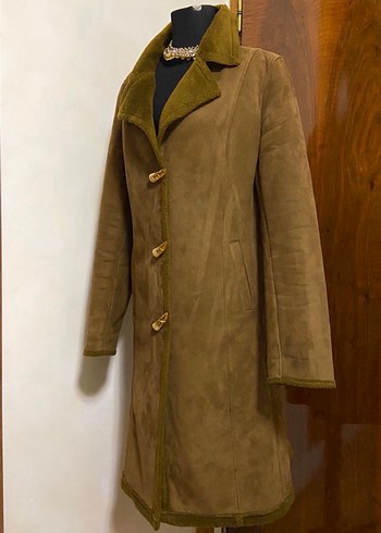 Kahverengi Süet Kadın Uzun Kaban - Görsel 3