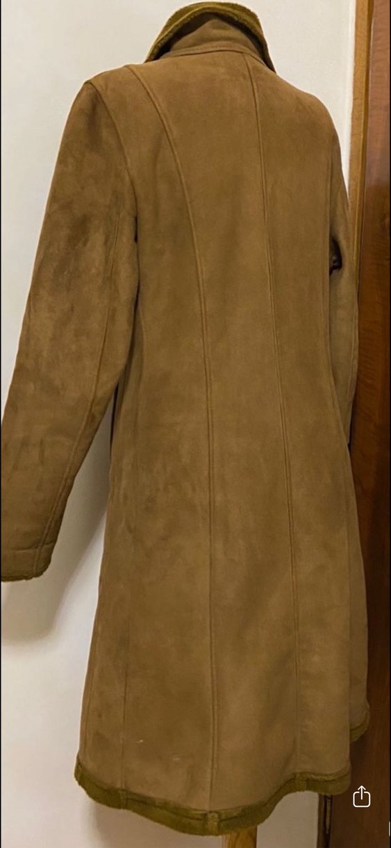 Kahverengi Süet Kadın Uzun Kaban - Görsel 5