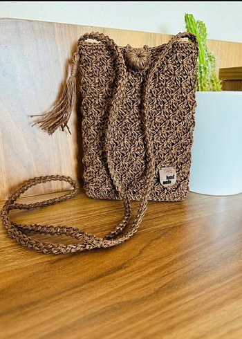 Püsküllü Örgü Bohem Kadın Çapraz Çanta - Görsel 3