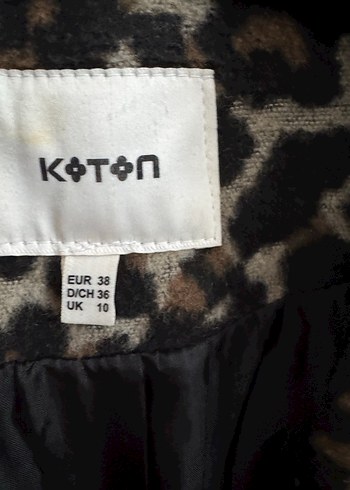 Kahverengi Leopar Desenli Kadın Midi Kaban - Görsel 7