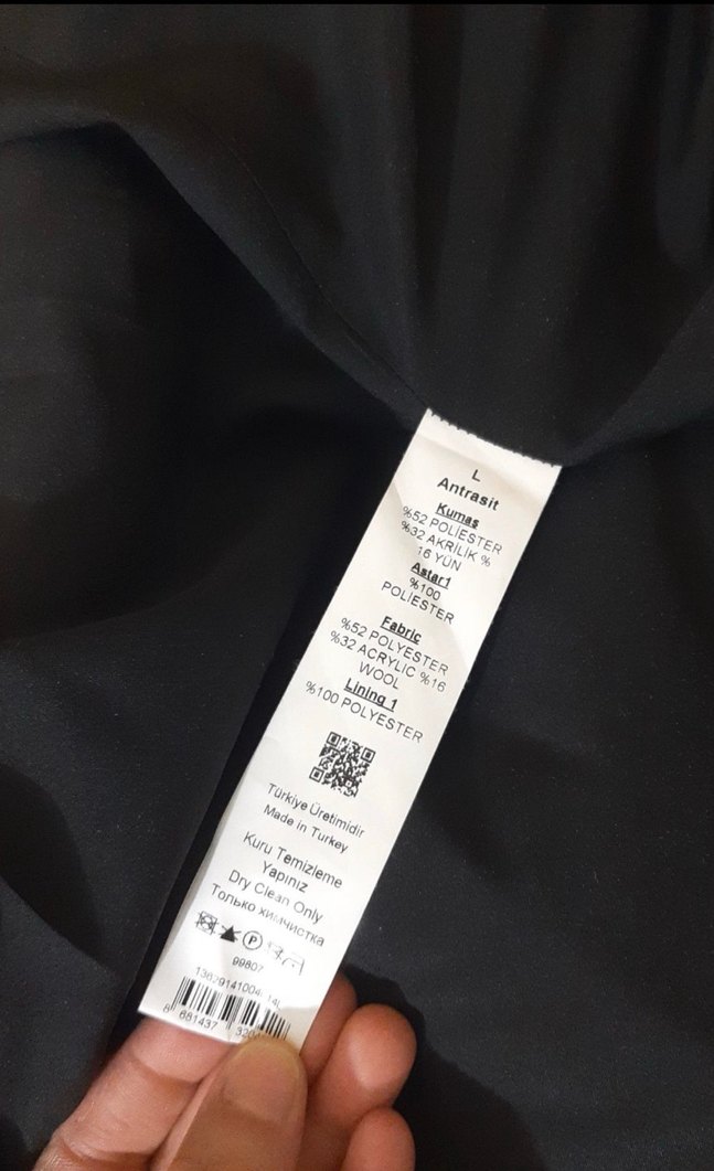 Gri Kadın Midi Boy Düğmeli Palto - Görsel 5