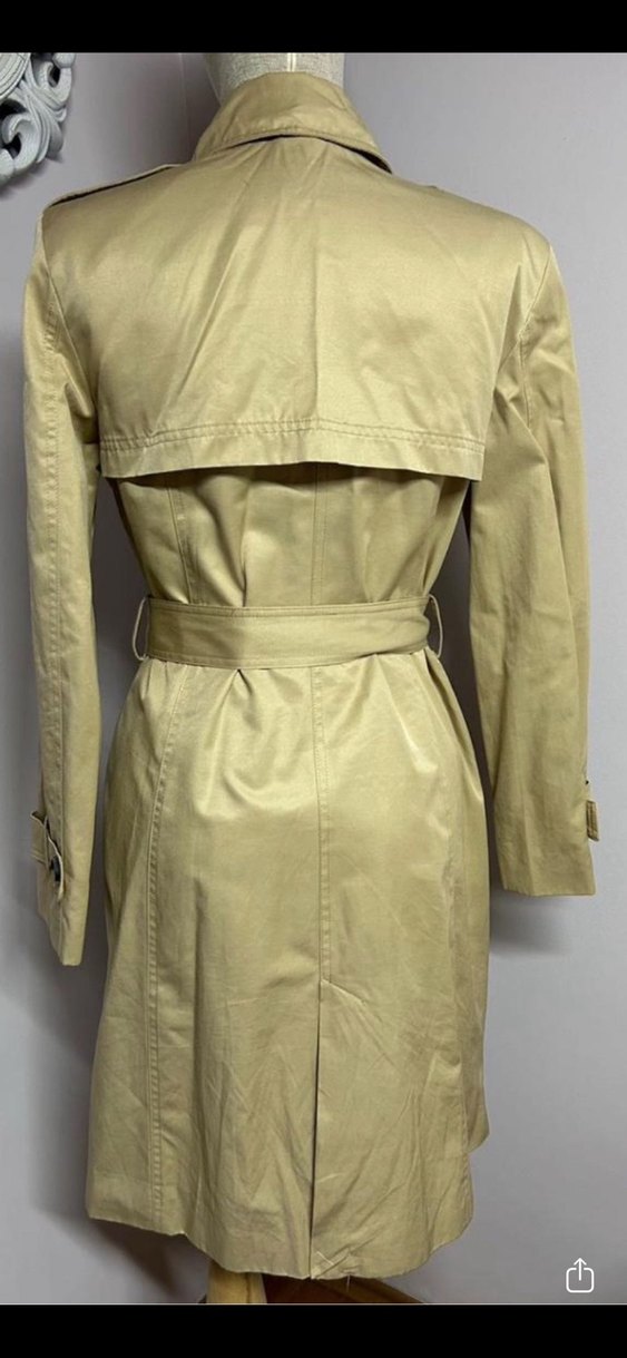 Bej Kadın Uzun Düğmeli Trençkot - Görsel 4