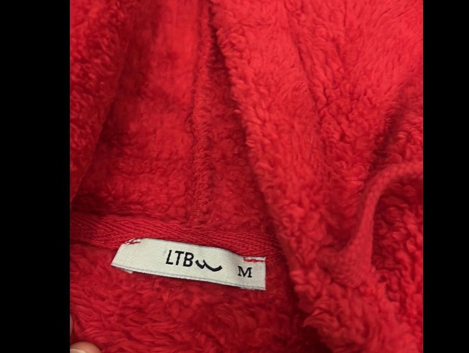 Kapüşonlu Kırmızı Fermuarlı Kadın Sweatshirt - Görsel 4