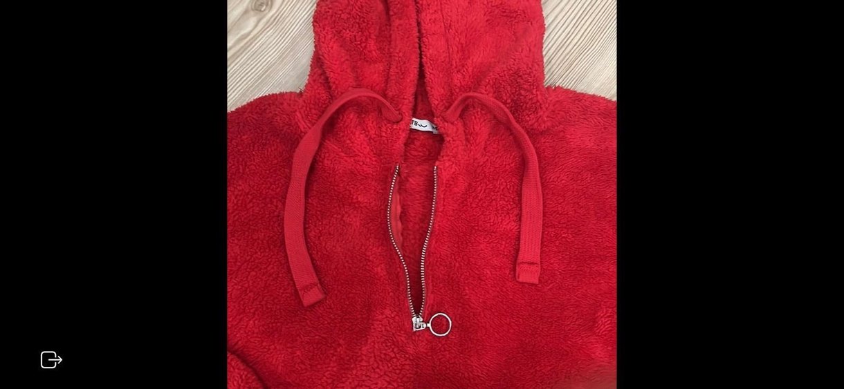 Kapüşonlu Kırmızı Fermuarlı Kadın Sweatshirt - Görsel 2