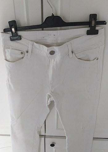 Beyaz Midi Boy Regular Fit Kot Pantolon - Görsel 2