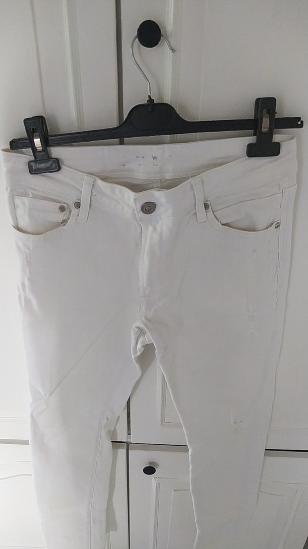 Beyaz Midi Boy Regular Fit Kot Pantolon - Görsel 2