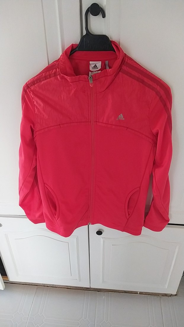 Adidas Kırmızı Fermuarlı Kadın Ceket - Görsel 4