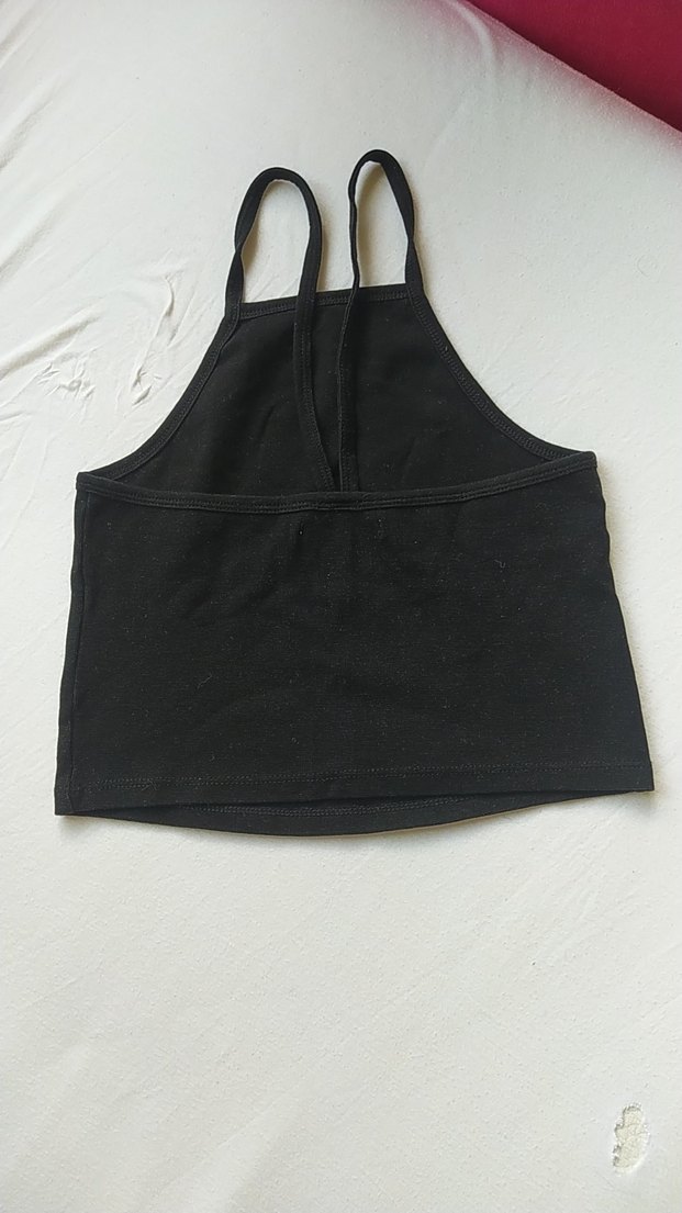 Kadın Siyah Yüksek Yakalı Askılı Atlet - Görsel 2