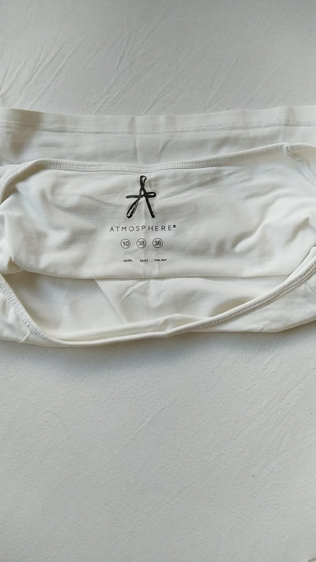 Beyaz Kadın Kısa Kollu Crop Top - Görsel 3