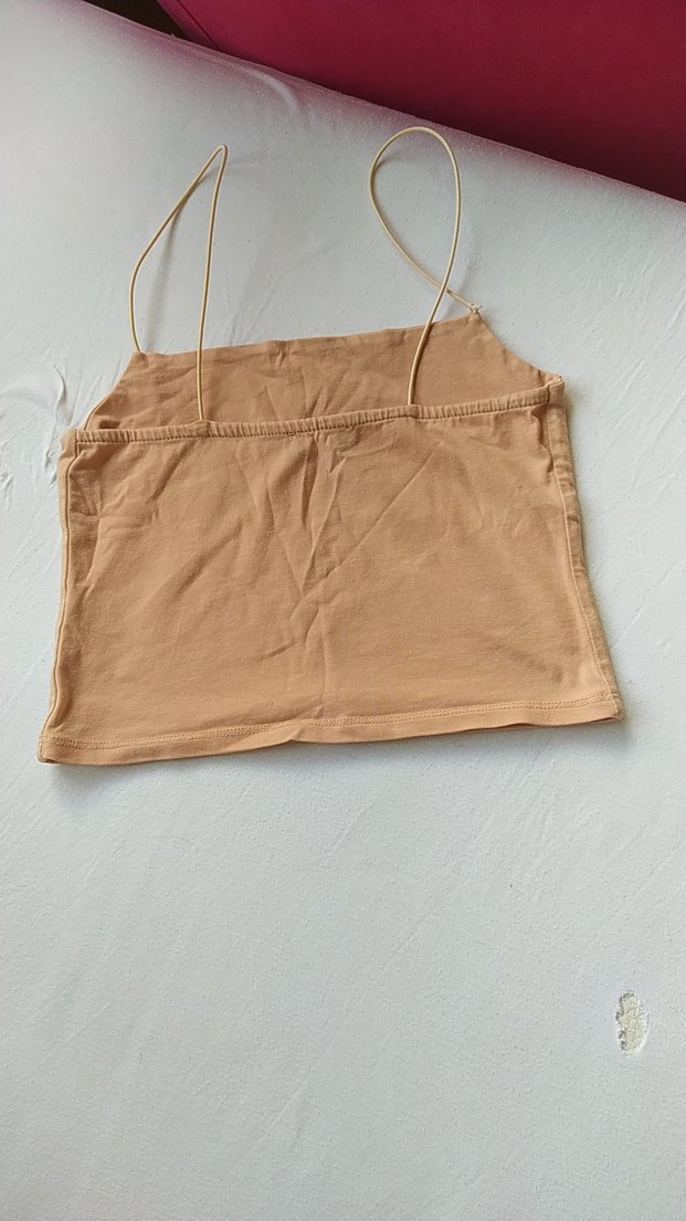 Bej İnce Askılı Mini Kadın Atlet - Görsel 2