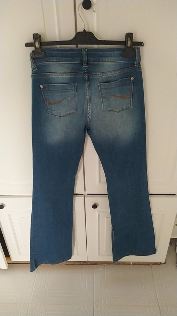 Kadın Mavi Denim Bol Kesim Jean - Görsel 4