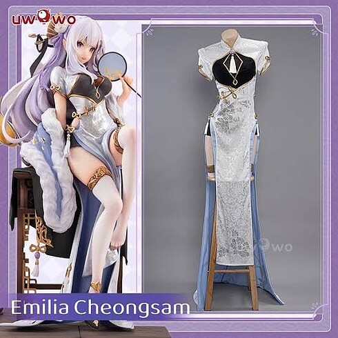 Emilia Cheongsam Cosplay kostüm