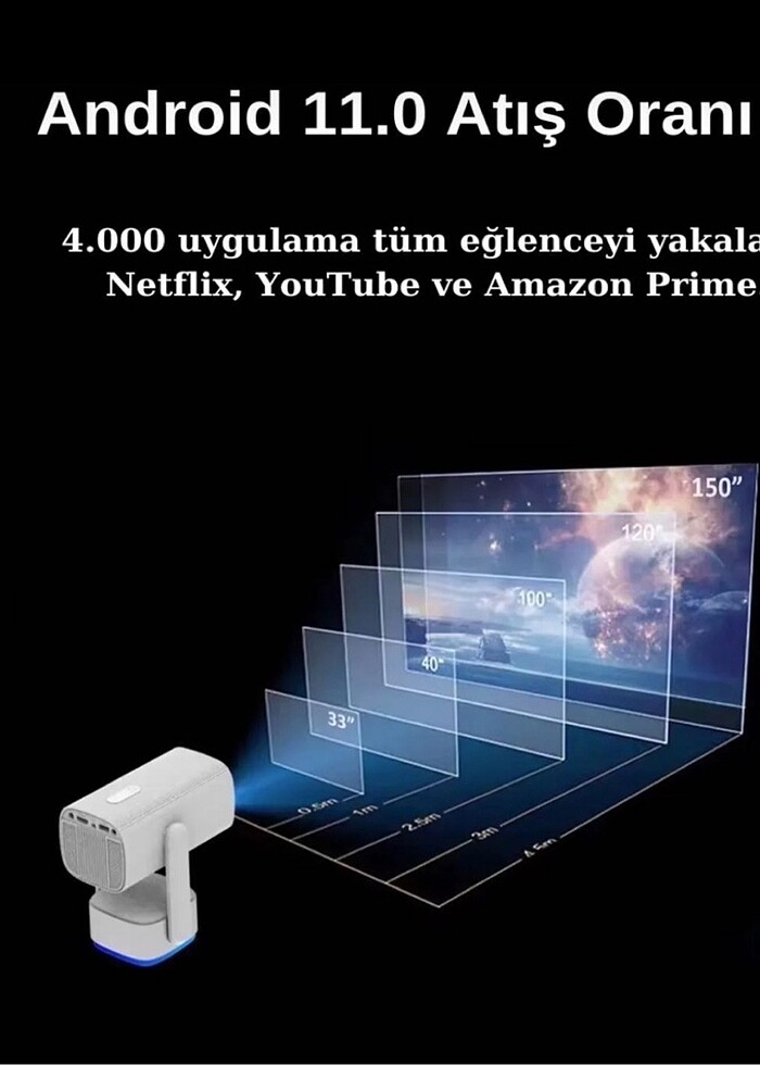 Harvox Projeksiyon Cihazı Power Bankli - Görsel 4